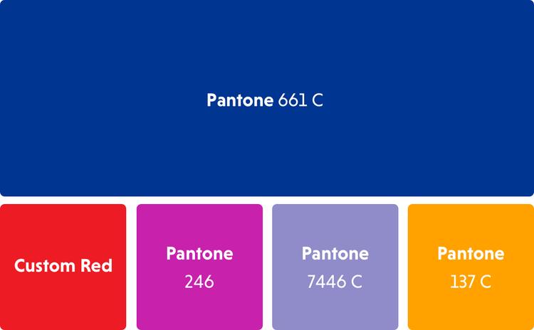 grid of pantone colors