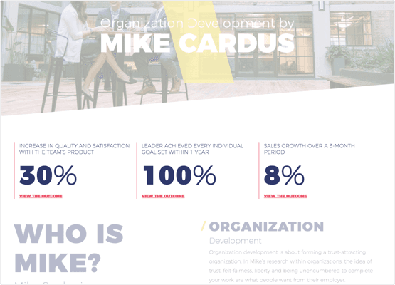 Screenshot of Mike Cardus website.
