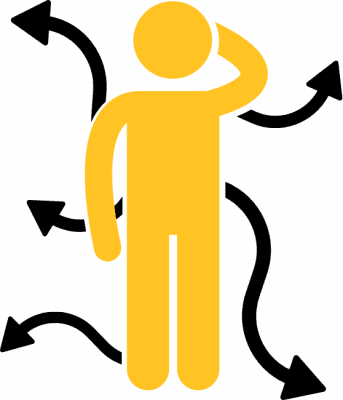 icon of man with arrows coming out of body