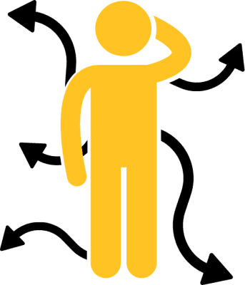 icon of man with arrows coming out of body