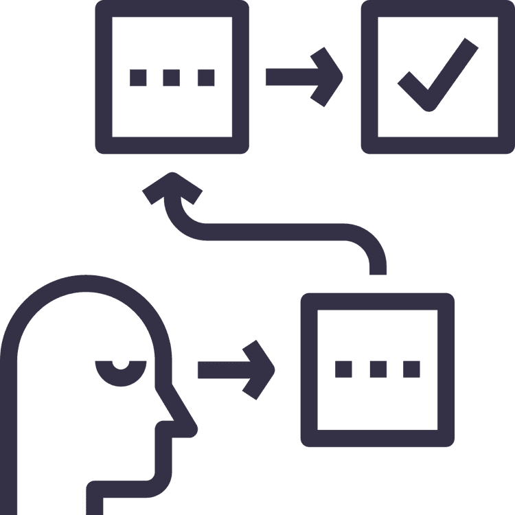 infographic of person and thought bubbles