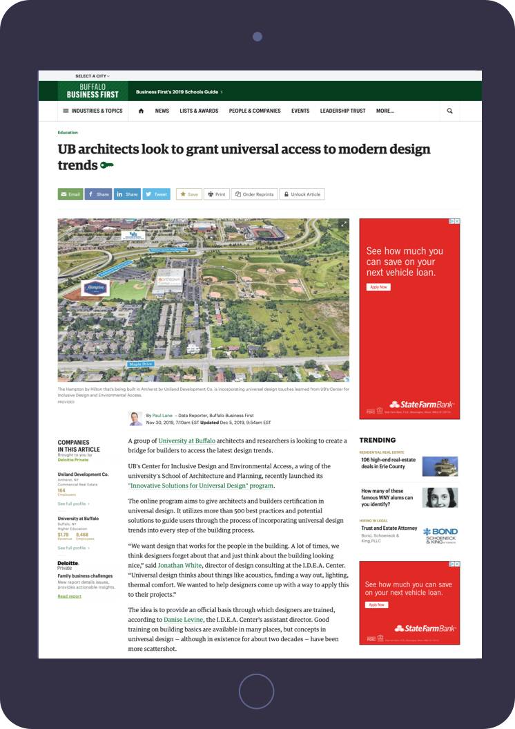 business article ipad mockup
