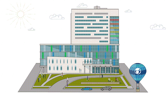 Animated illustration of Oishei Children's Hospital