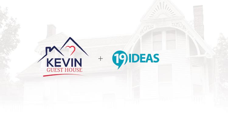 Screenshot of the Kevin Guest House and 19 Ideas logos in front of a house