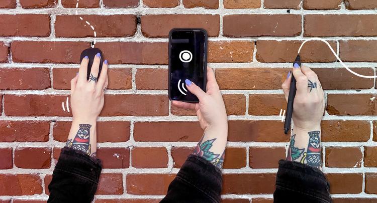 woman holding phone