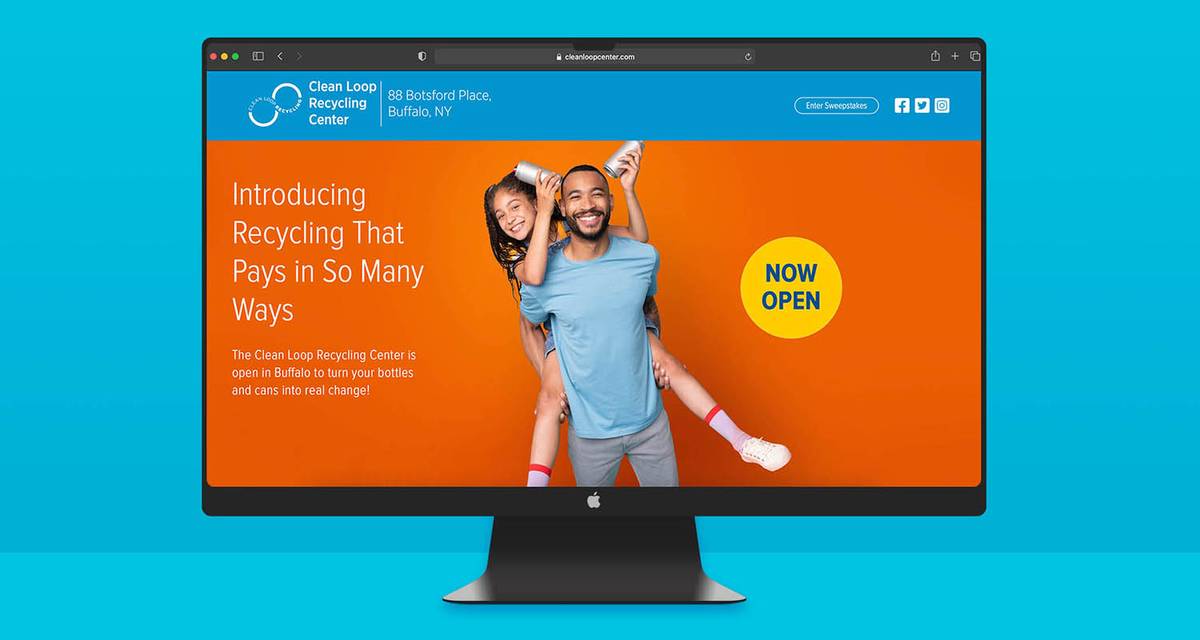 Clean Loop Recycling Center Desktop Website Mockup