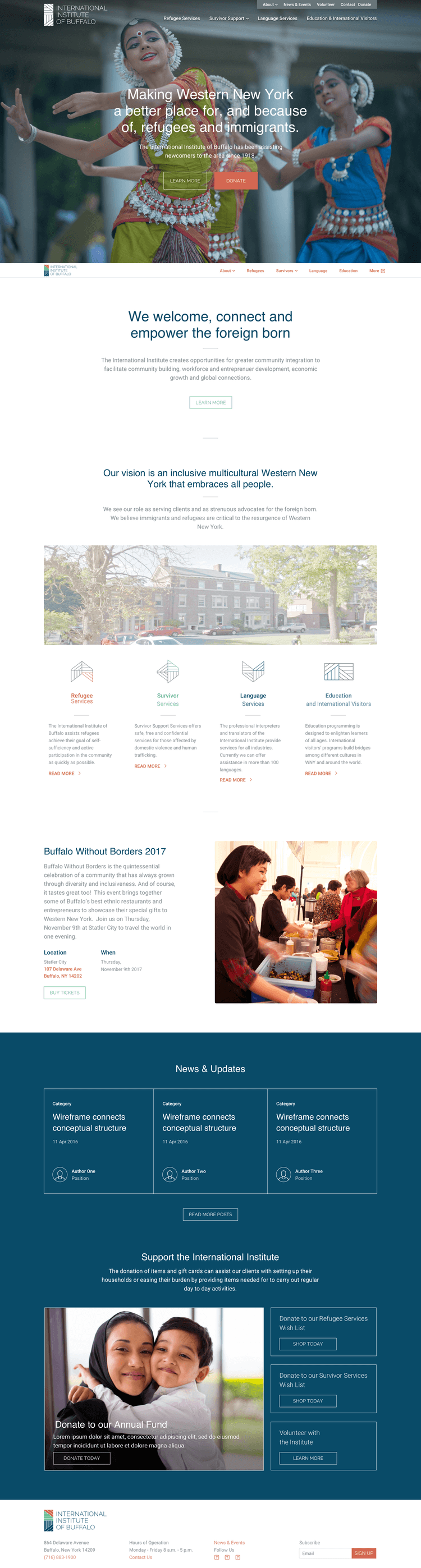 screenshot of international institute of buffalo website