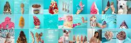 Grid of images of funky ice creams