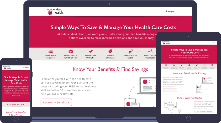phone computer ipad variations independent health red white