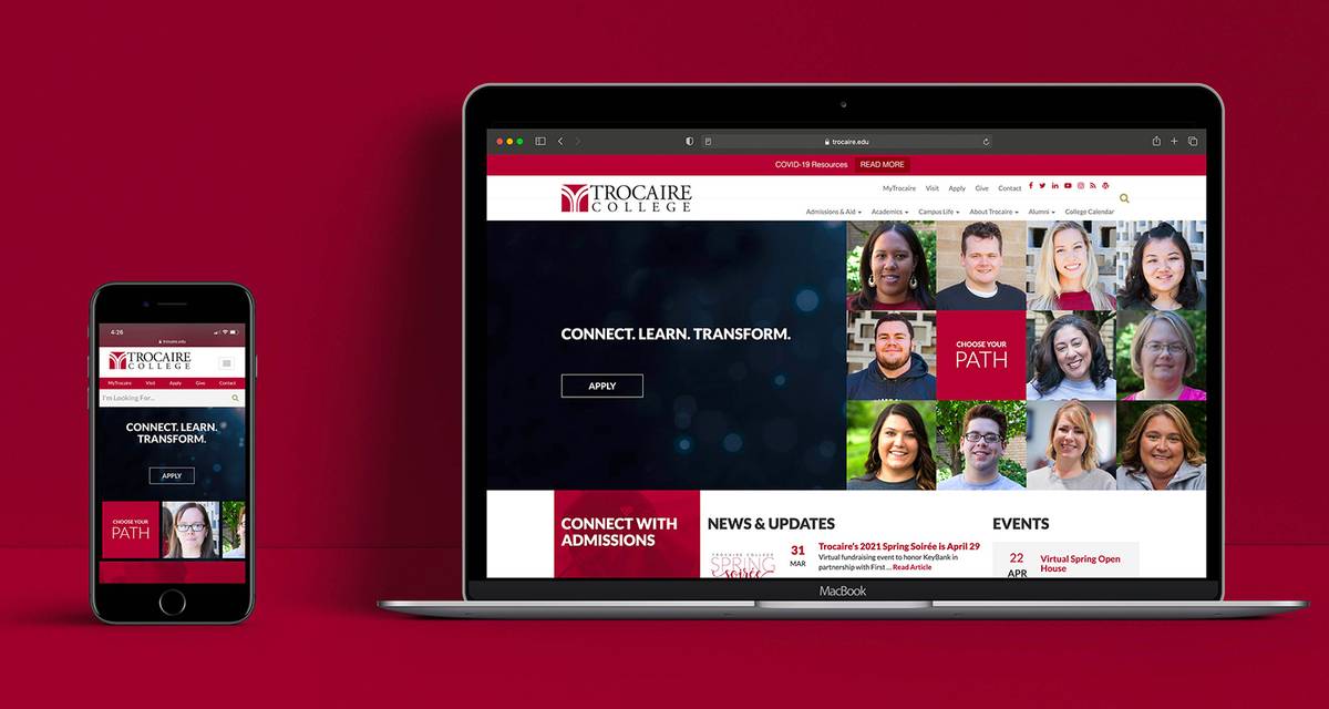 trocaire college laptop mockup