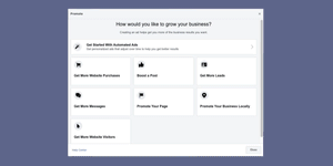 Screenshot of facebook business ad dashboard