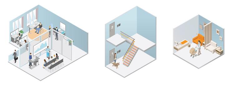 cross section of interior spaces