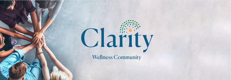 holding hands with clarity wellness logo