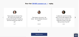 Customer Reviews on a Webpage